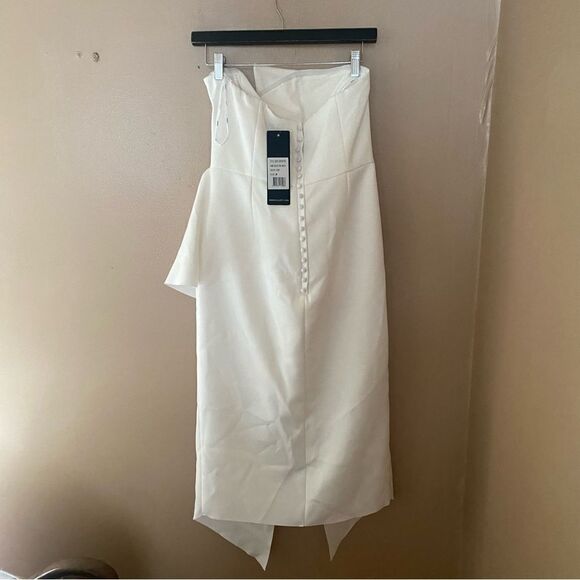 Elliatt Reception Dress white ivory midi asymmetrical wedding party Revolve M - Picture 10 of 11